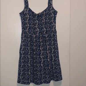 Black skater dress with flower print & pockets!!!